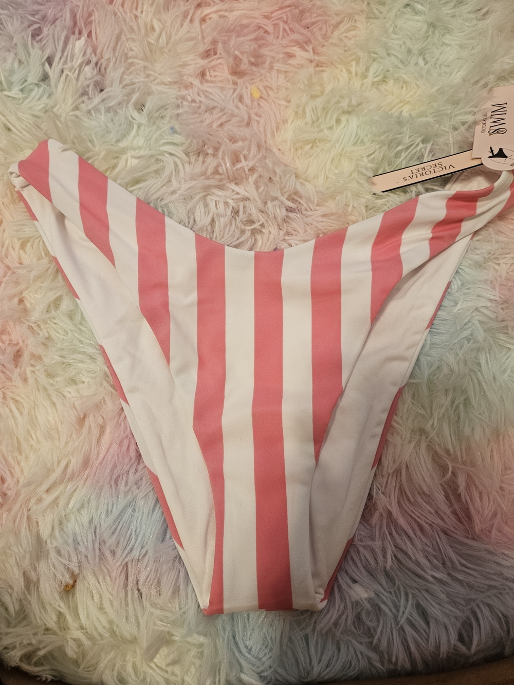 Victoria's Secret Pink and White Striped Bikini Bottom